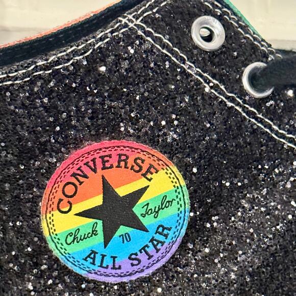 Chuck Taylor Converse HTC Limited Edition Glittery Rainbow Mens Size 10 Hi Tops main image 8